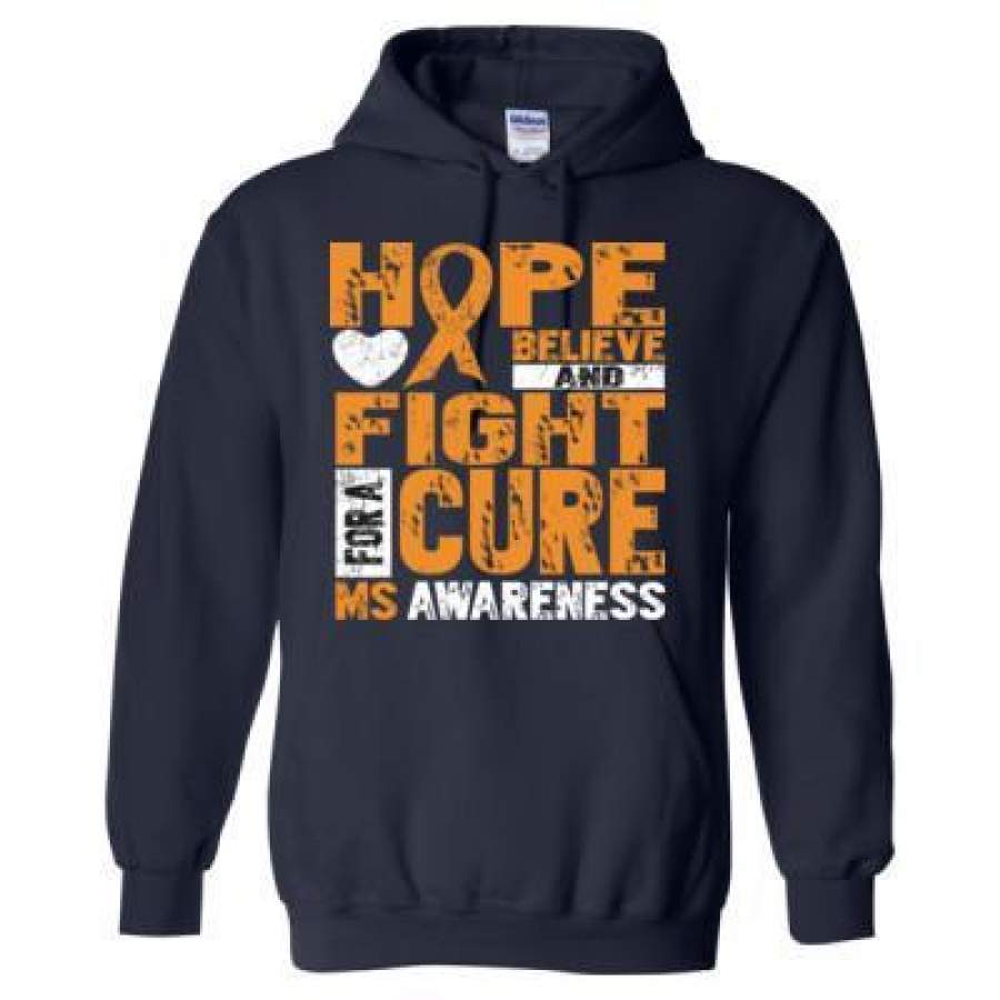 AGR Hope Believe And Fight For A Cure MS Awareness – Heavy Blend™ Hooded Sweatshirt