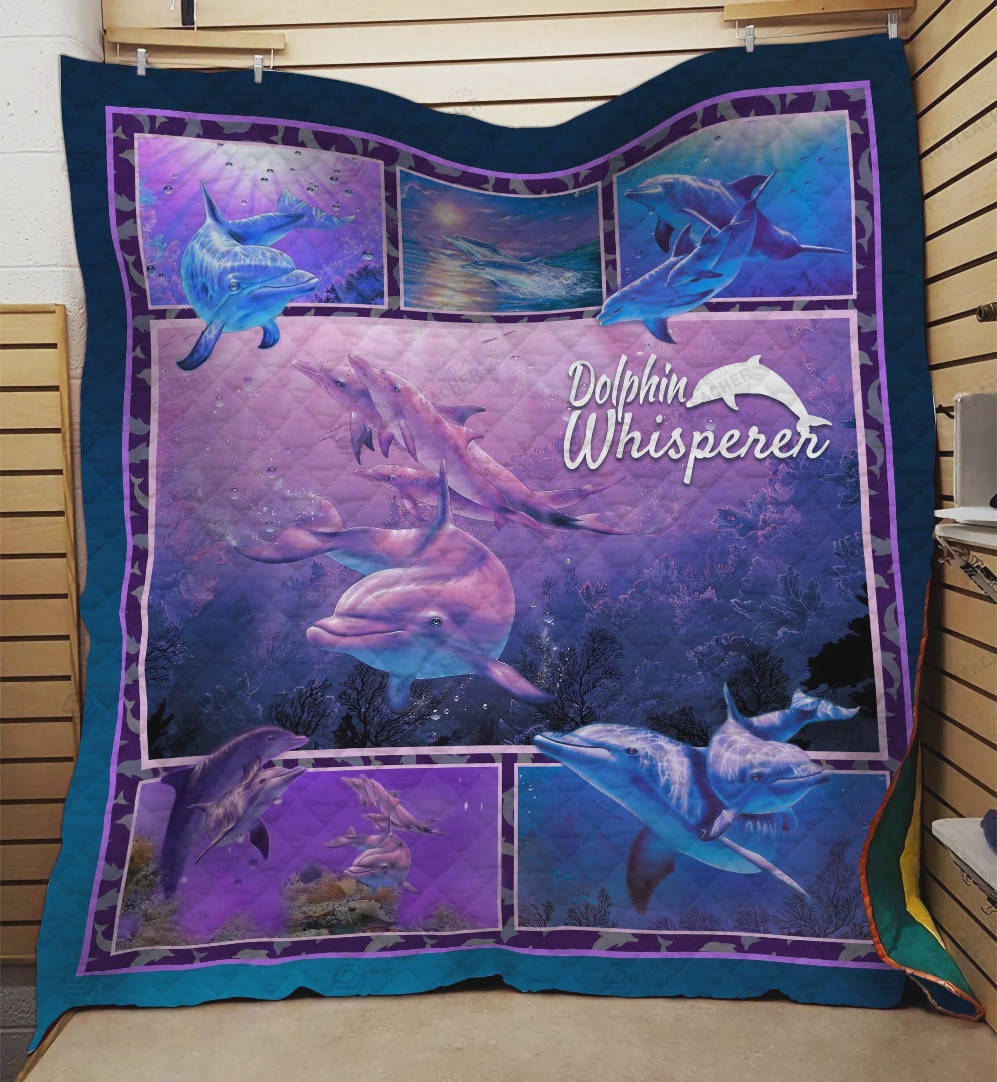 Dolphin Whisperer From The Blue Sea Quilt Blanket Great Customized Gifts For Birthday Christmas Thanksgiving