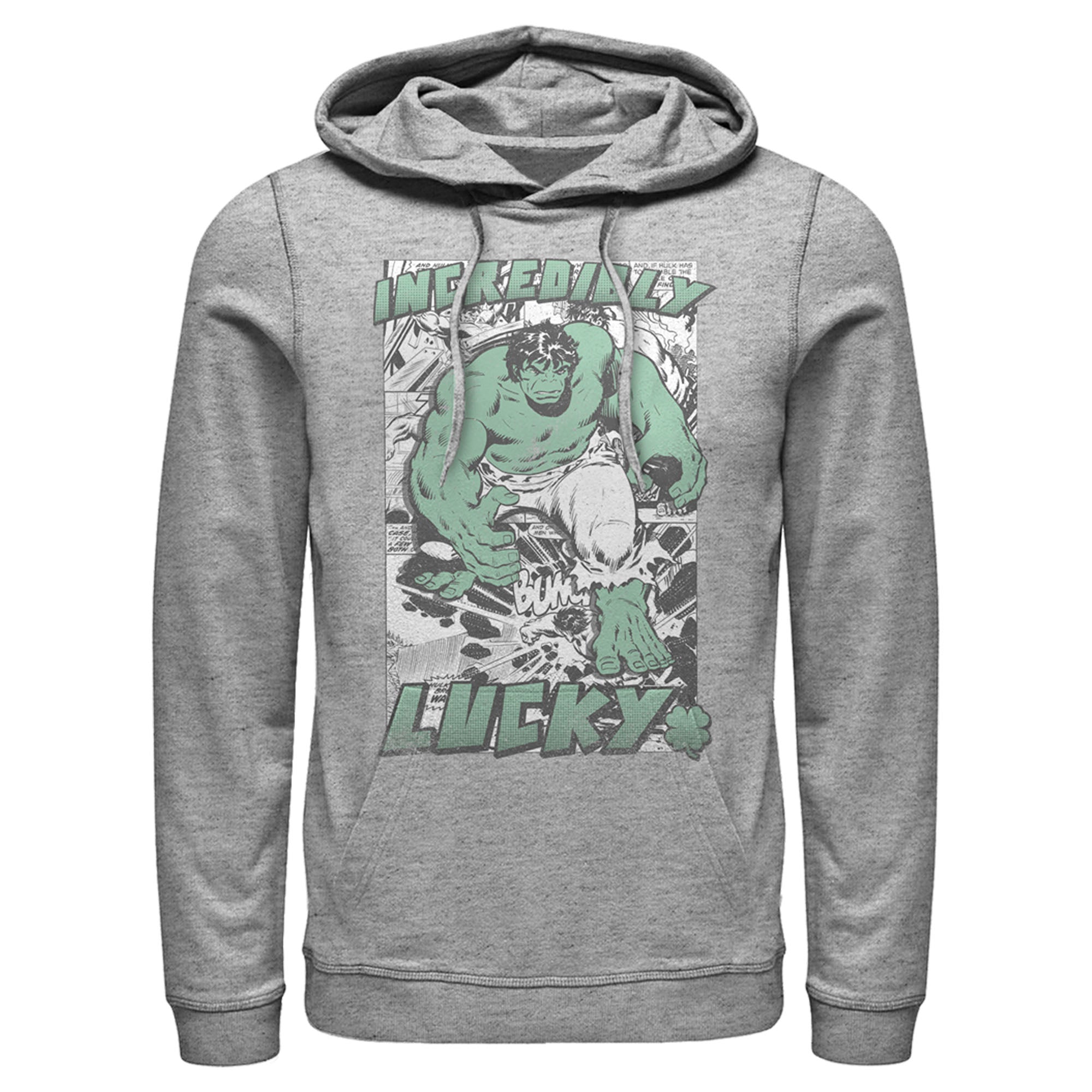 Men’S Marvel Hulk St. Patrick’S Day Comic Incredibly Lucky Pull Over Hoodie