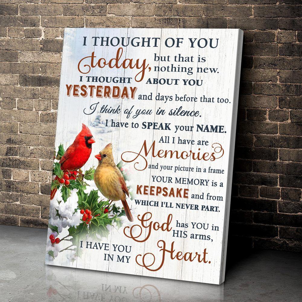 I Thought Of You Today Cardinal Wall Art Canvas