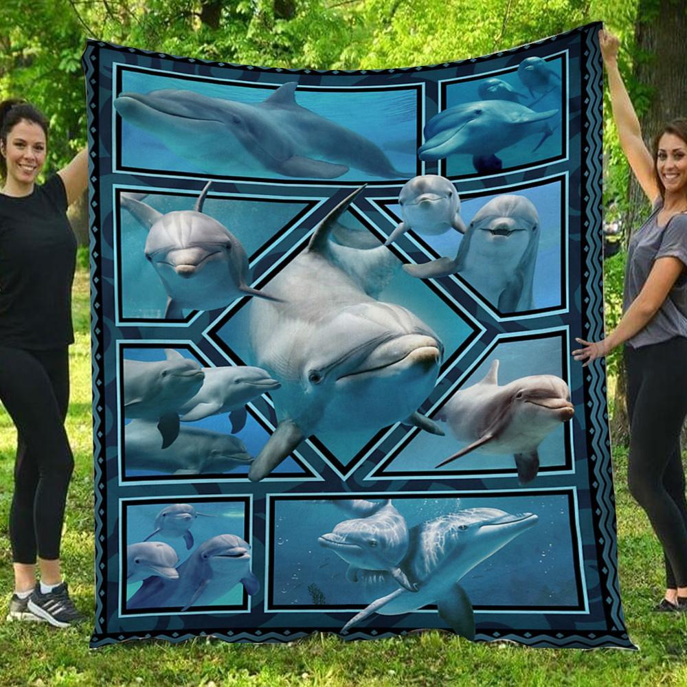 Dolphins 3D Printed Lovely  Gift – Fleece Blanket