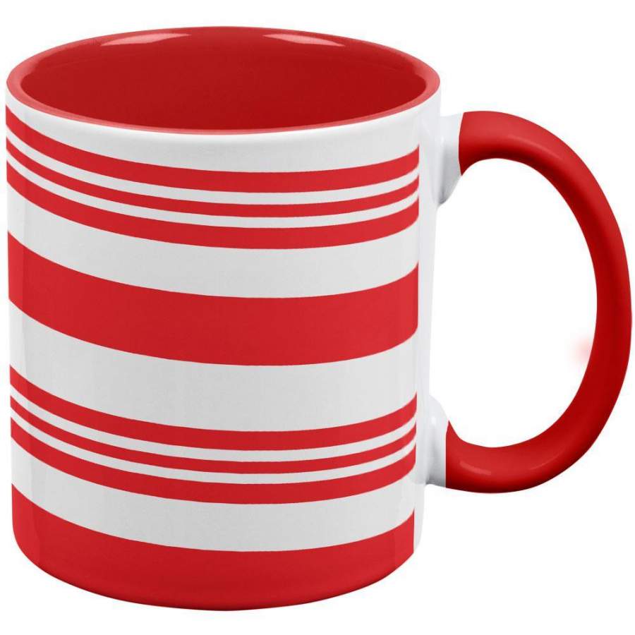 Christmas Candy Cane Red Handle Coffee Mug