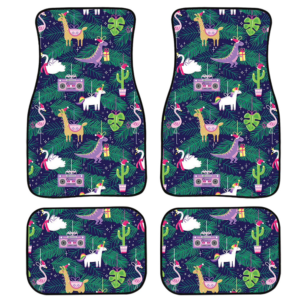 Funny Christmas Decoration Pattern Print Front And Back Car Floor Mats, Front Car Mat