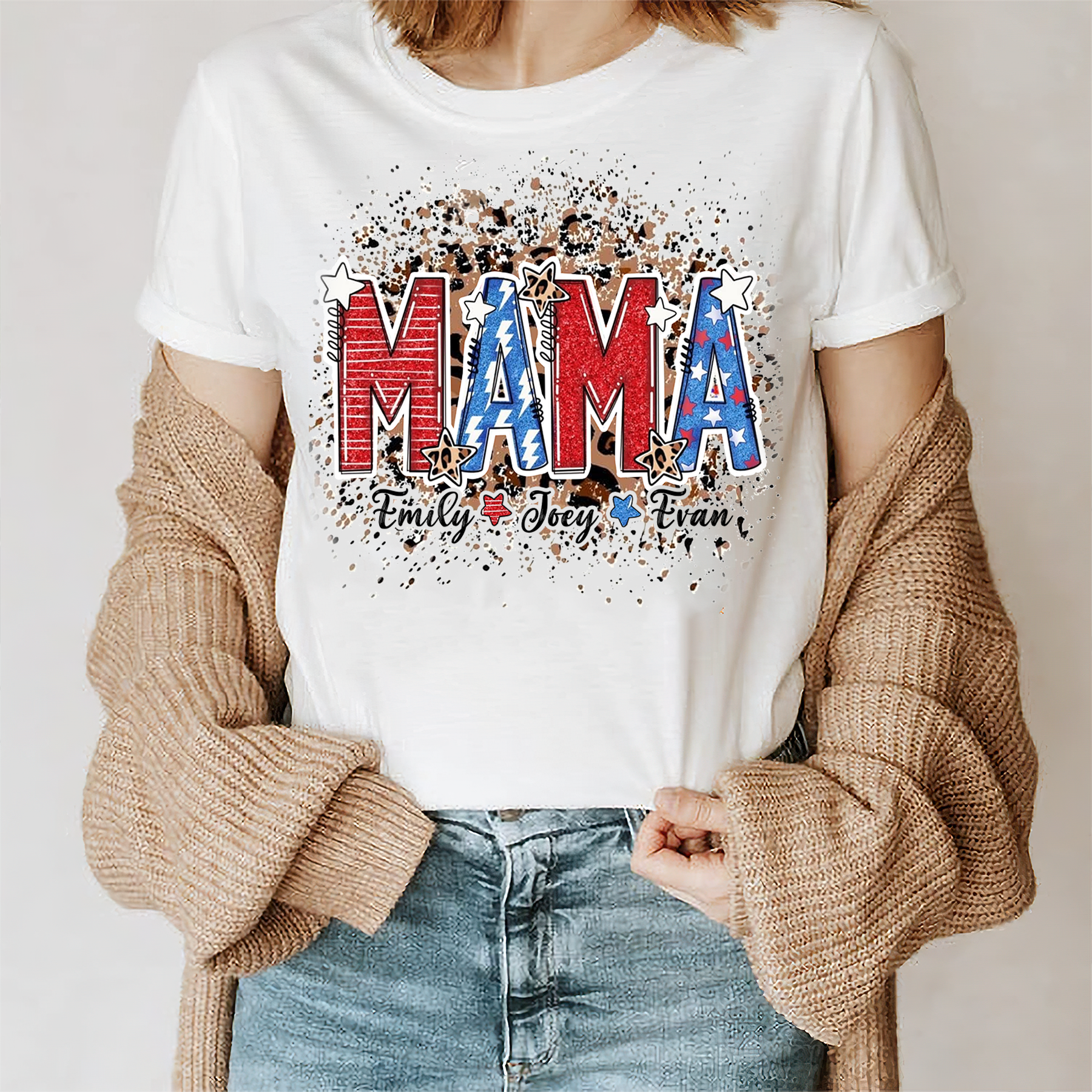 Personalized Grandma T-Shirt, Patriotic Nana Shirt, 4Th Of July, Gifts For Grandma