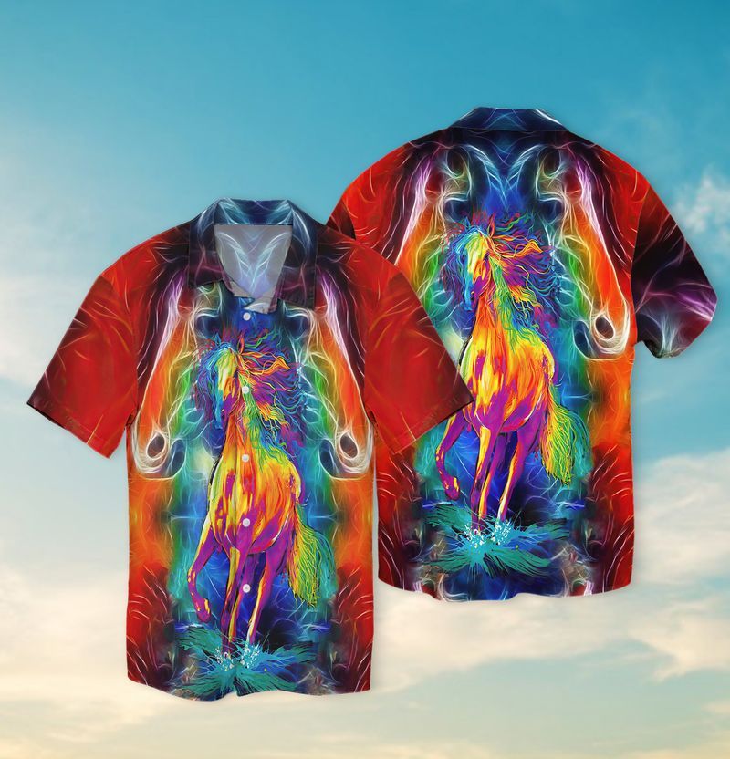 Colorful Horse Trending Full Print Hawaii Shirt Ha49151