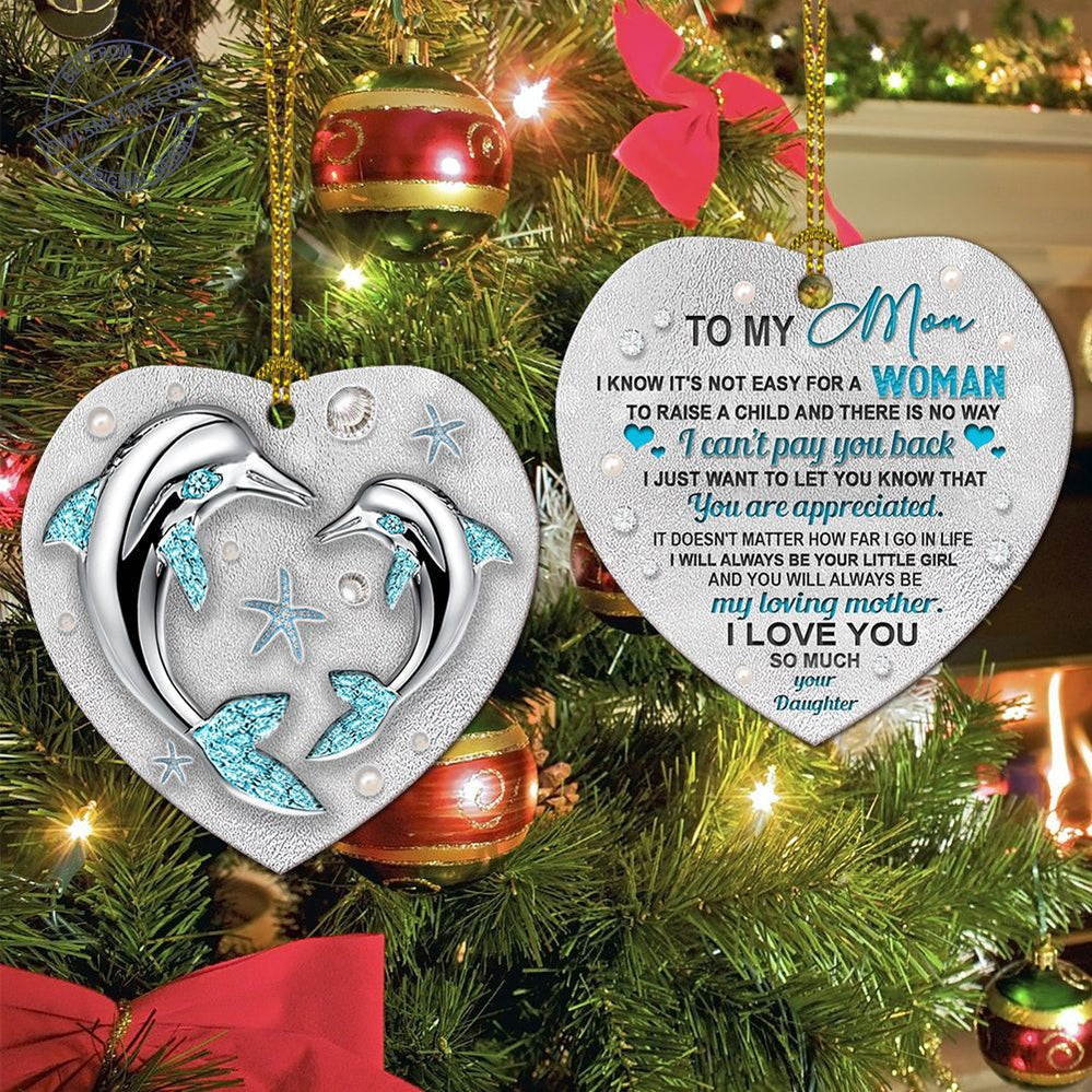 Dolphin Jewelry Daughter To Mom – Heart Ornament