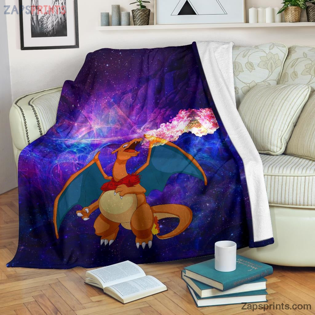 Charizard On Fire Pokemon Blanket