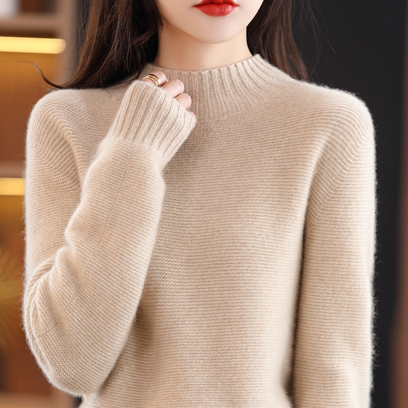 Winter Knitwears Clothes Cashmere Sweater Women’s Knitted Pullover 100% Merino Wool Turtleneck Long Sleeve Fashion Female Jumper alx