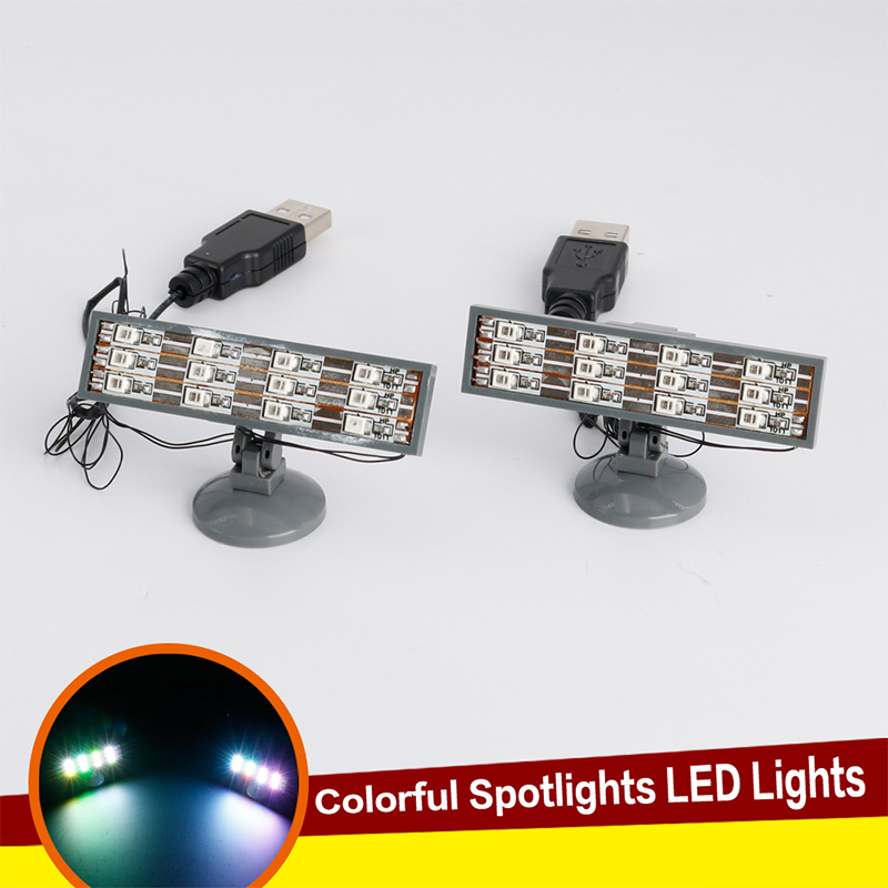 2pcs LED Colorful Searchlight Spotlight USB Street City Series Bricks Light Building blocks Compatible with lego Block alx