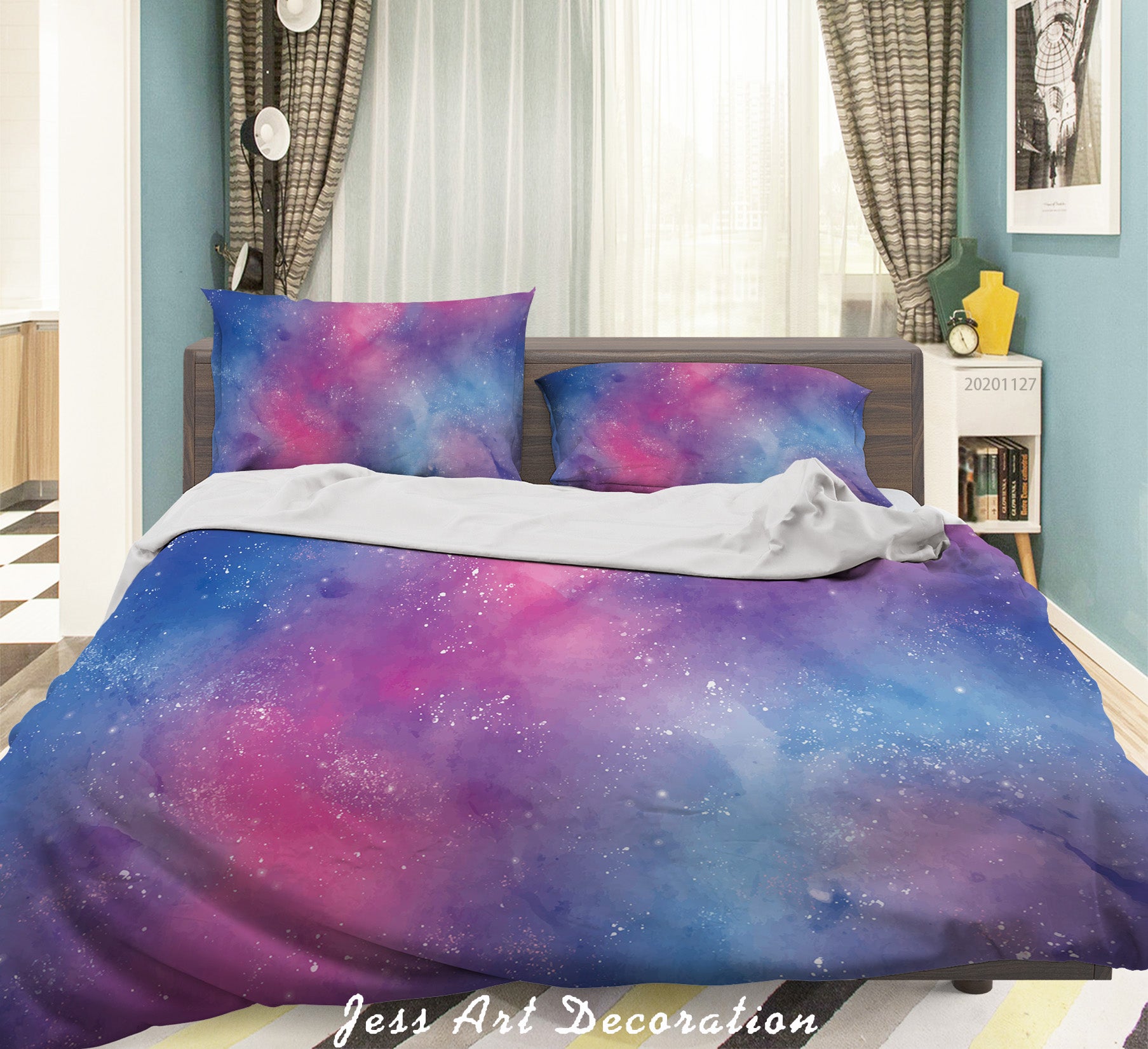 3D Space Colorful Nebula Star Quilt Cover Set Bedding Set Duvet Cover Pillowcases Lxl