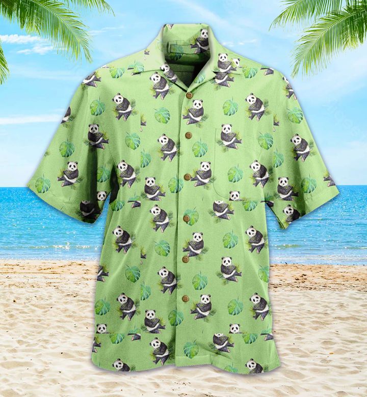 Panda Green 3D Hawaiian Shirt