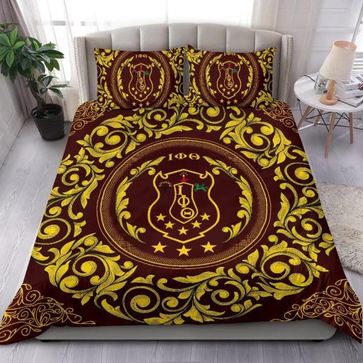 Black Greek – Iota Phi Theta Crest Mandala Pattern 3D Bedding Set