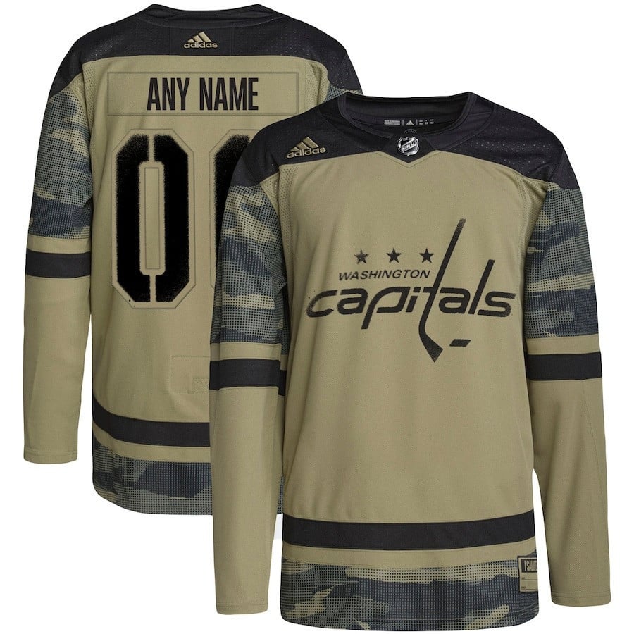 Washington Capitals Military Appreciation Team Custom Practice Jersey – Camo