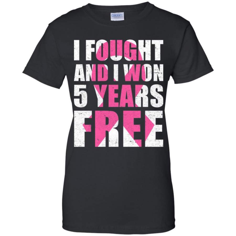 I Fought An I Won 5 Years Free Fight Support Breast Cancer Shirt