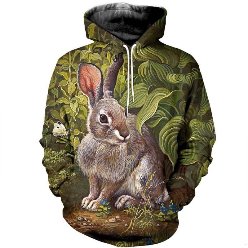 Rabbit 3D All Over Printed Hoodie BT021299