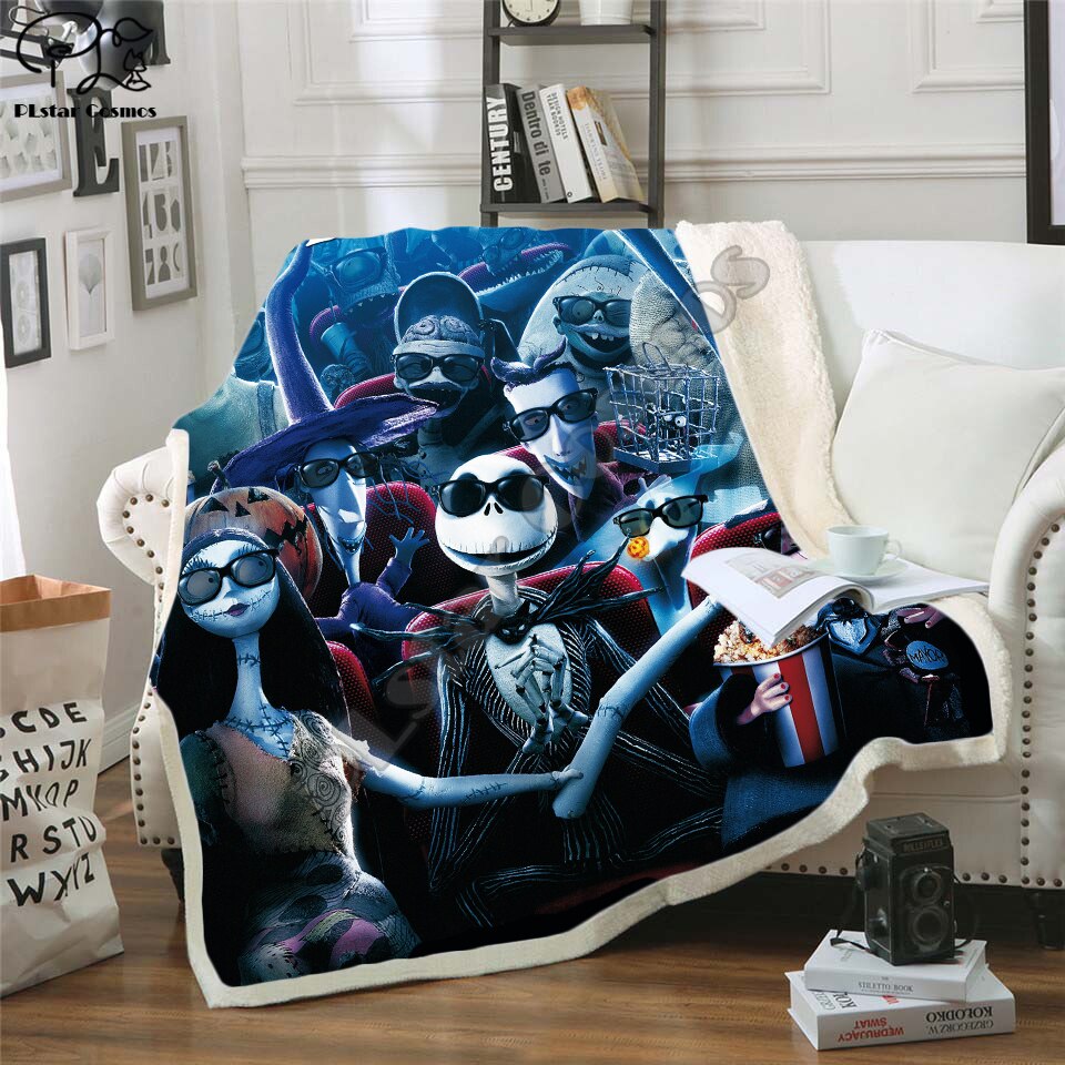 The Nightmare Before Christmas Jack Skull Sherpa Blanket - TattoosCafe