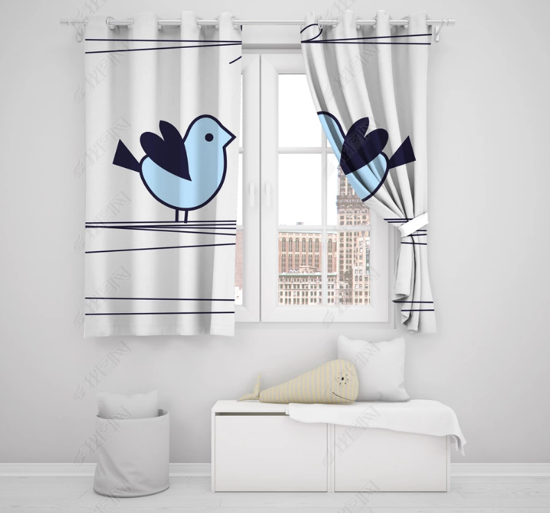 3D Hand Drawn Animal Bird Curtains And Drapes Lqh 48