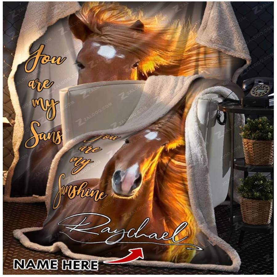 Zalooo – Custom Blanket – Horse – You Are My Sunshine