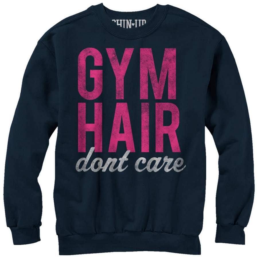 CHIN UP Women’s Hair Don’t Care  Sweatshirt Navy Blue