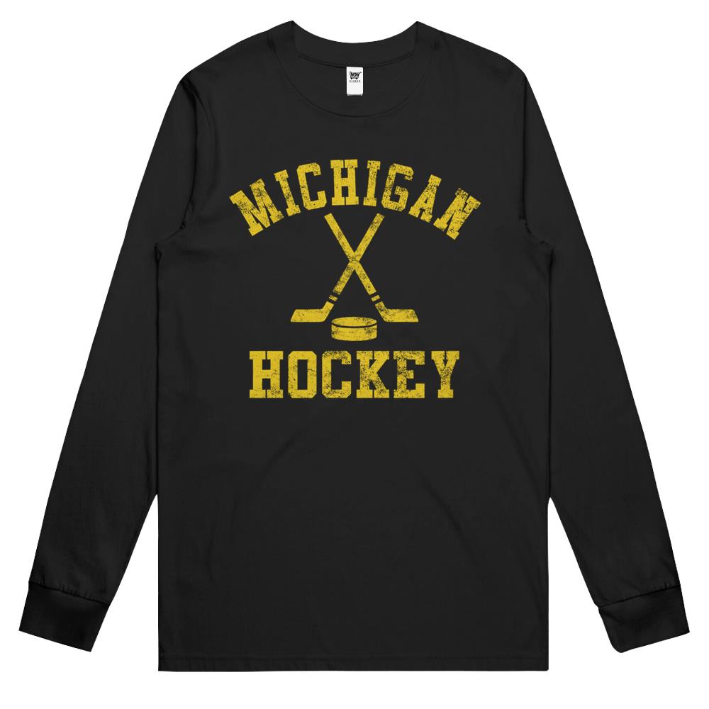 Vintage Michigan Hockey Long Sleeve T Shirts