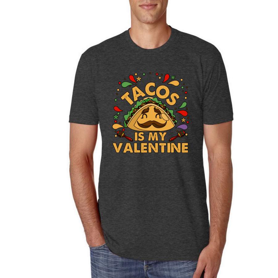 Tacos Is My Valentine Funny Mexican Maracas Valentine’s Day Premium Tri Blend T-Shirt