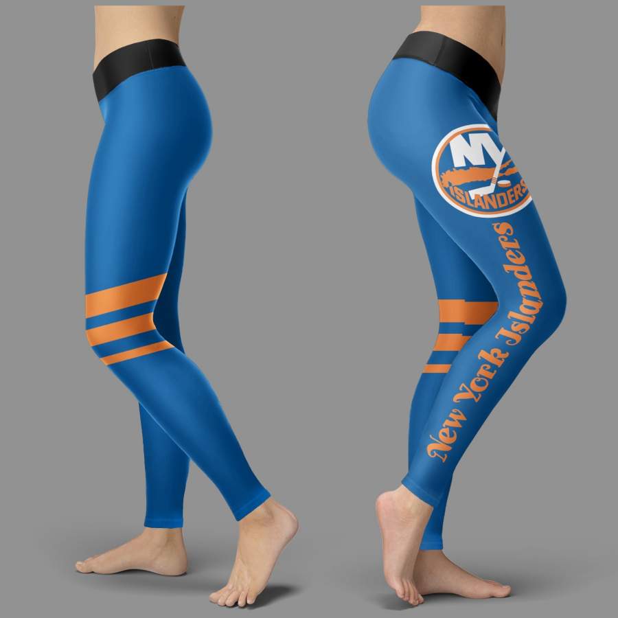 Through Great Logo Spread Body Striped Circle New York Islanders Leggings