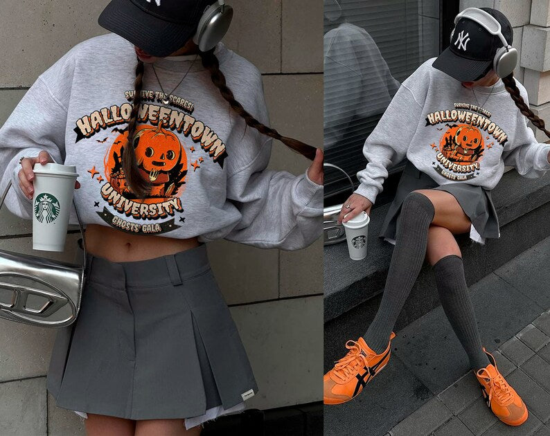 Halloweentown Pumpkin Halloween Sweatshirt 2D Crewneck Sweatshirt All Over Print Sweatshirt For Women Sweatshirt For Men Sws4226