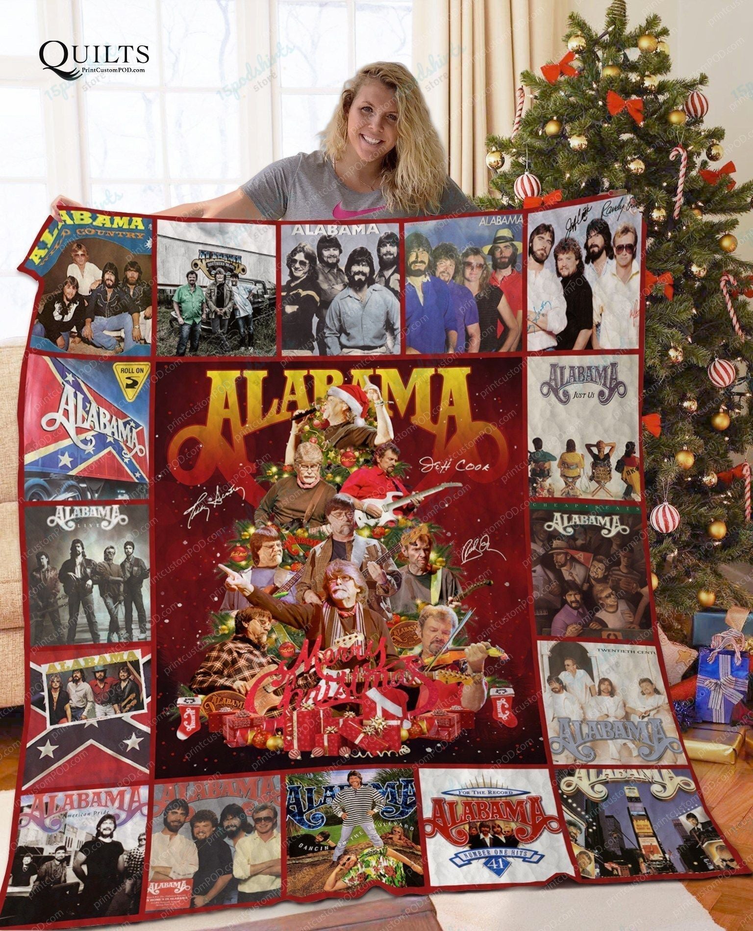 Emi Alabama Christmas Tree Quilt Blanket