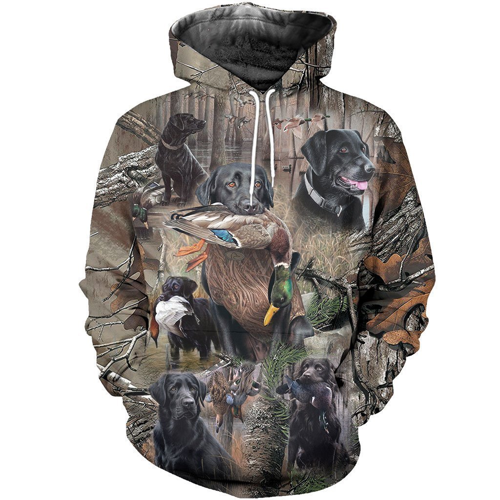 3D All Over Printed Labrador Retriever Hunting Dog Camo Art