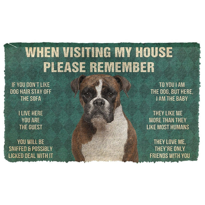 Waybackapparel Please Remember Boxer Dog’S House Rules 3D Doormat