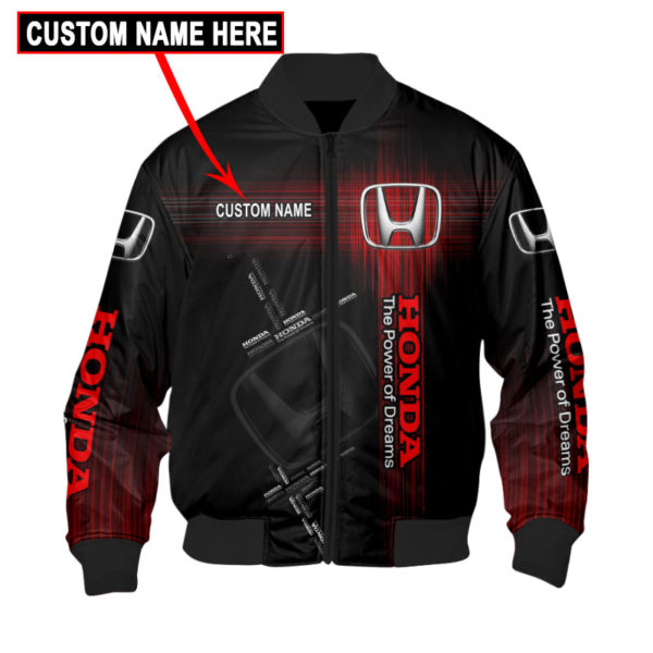 Custom Name Honda, Honda 3D Spring Autumn New Fashion Mens Casual Jacket Large Size Men Pilot Bomber Jacket Qd28