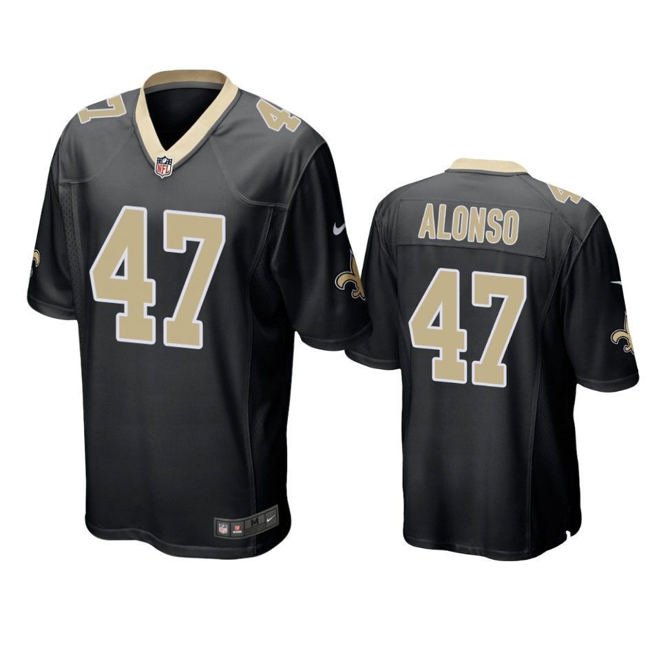 New Orleans Saints Kiko Alonso Game Black Mens Jersey