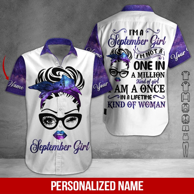 September Girl Custom Name Hawaii Shirt For Men Women Adult Ha91876