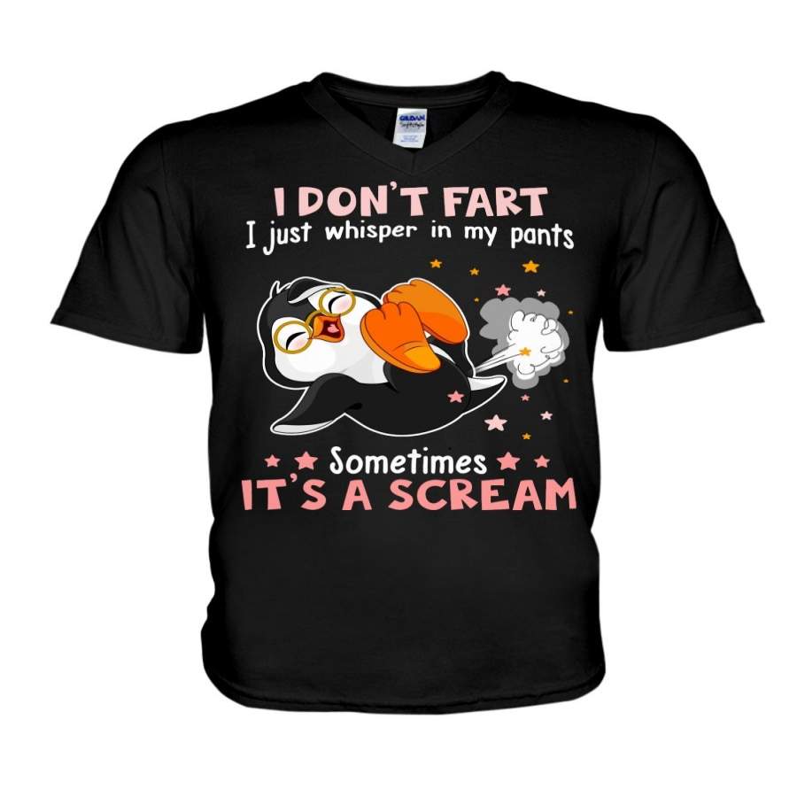 Penguin I Don’t Fart I Just Whisper In My Points Guys V-Neck