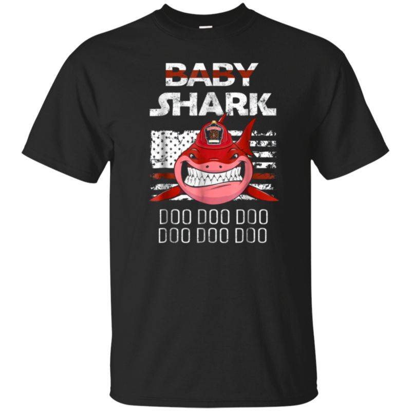 Baby Shark Firefighter American Flag Doo Doo Doo Shirt