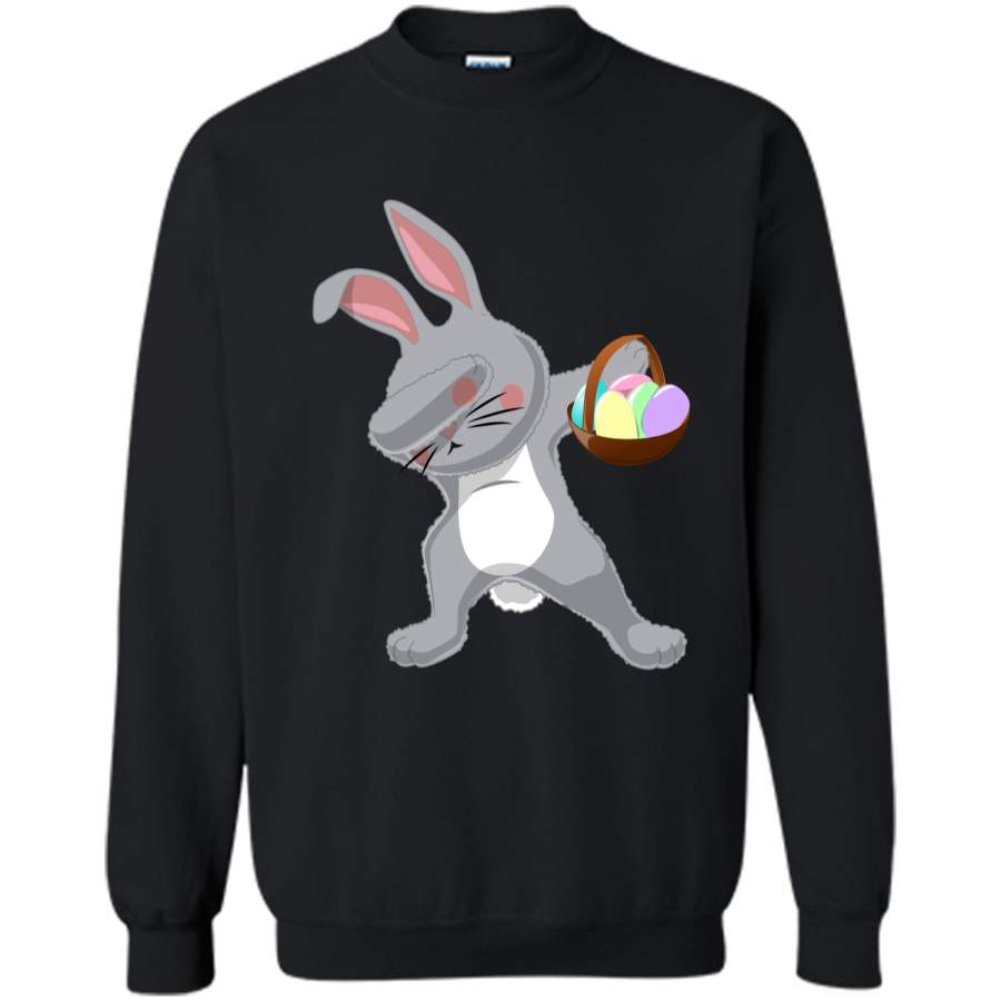 Dabbing Easter Bunny Shirt for Kids Easter Gift for Kids Printed Crewneck Pullover Sweatshirt 8 oz