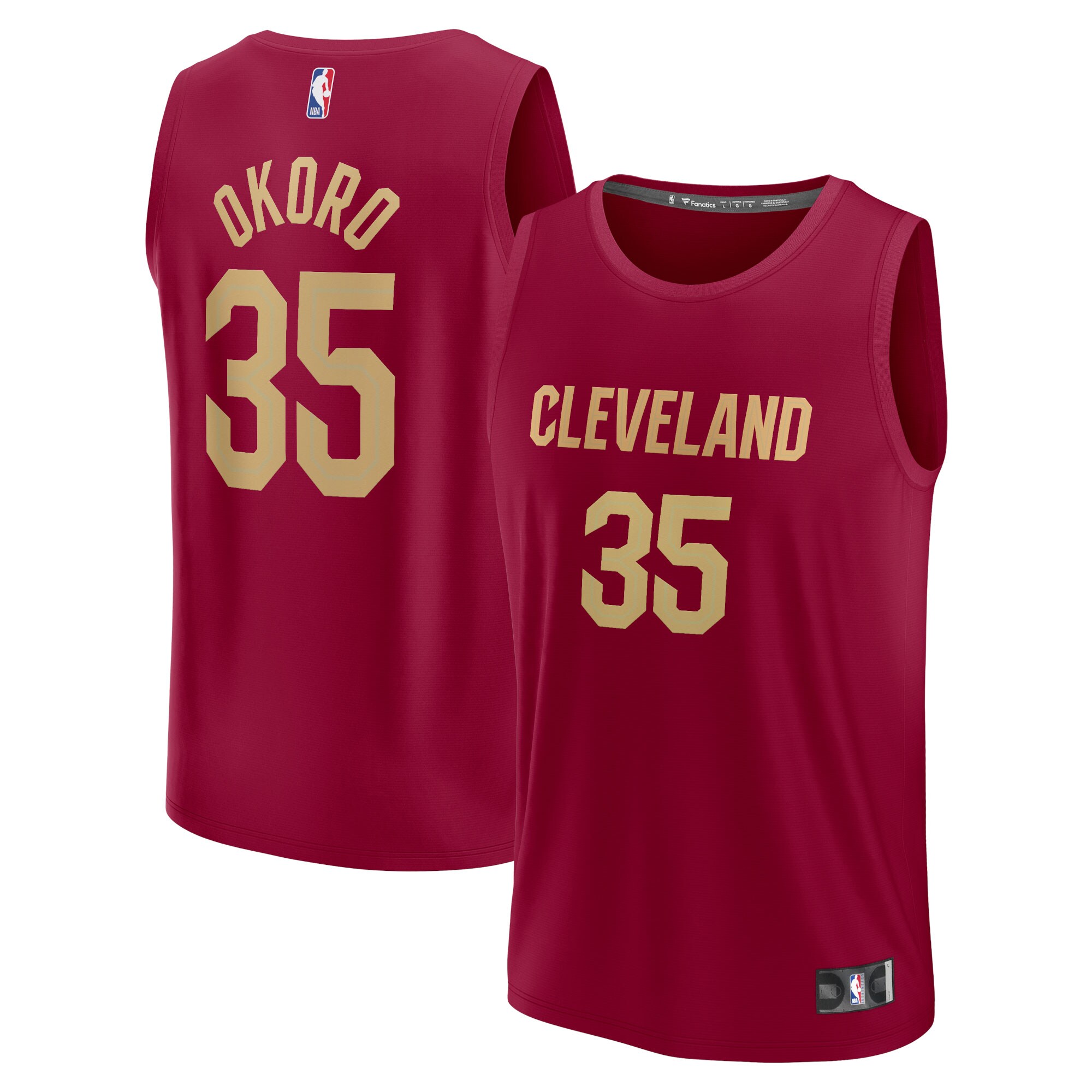 Isaac Okoro Cleveland Cavaliers Fast Break Jersey – Icon Edition – Wine