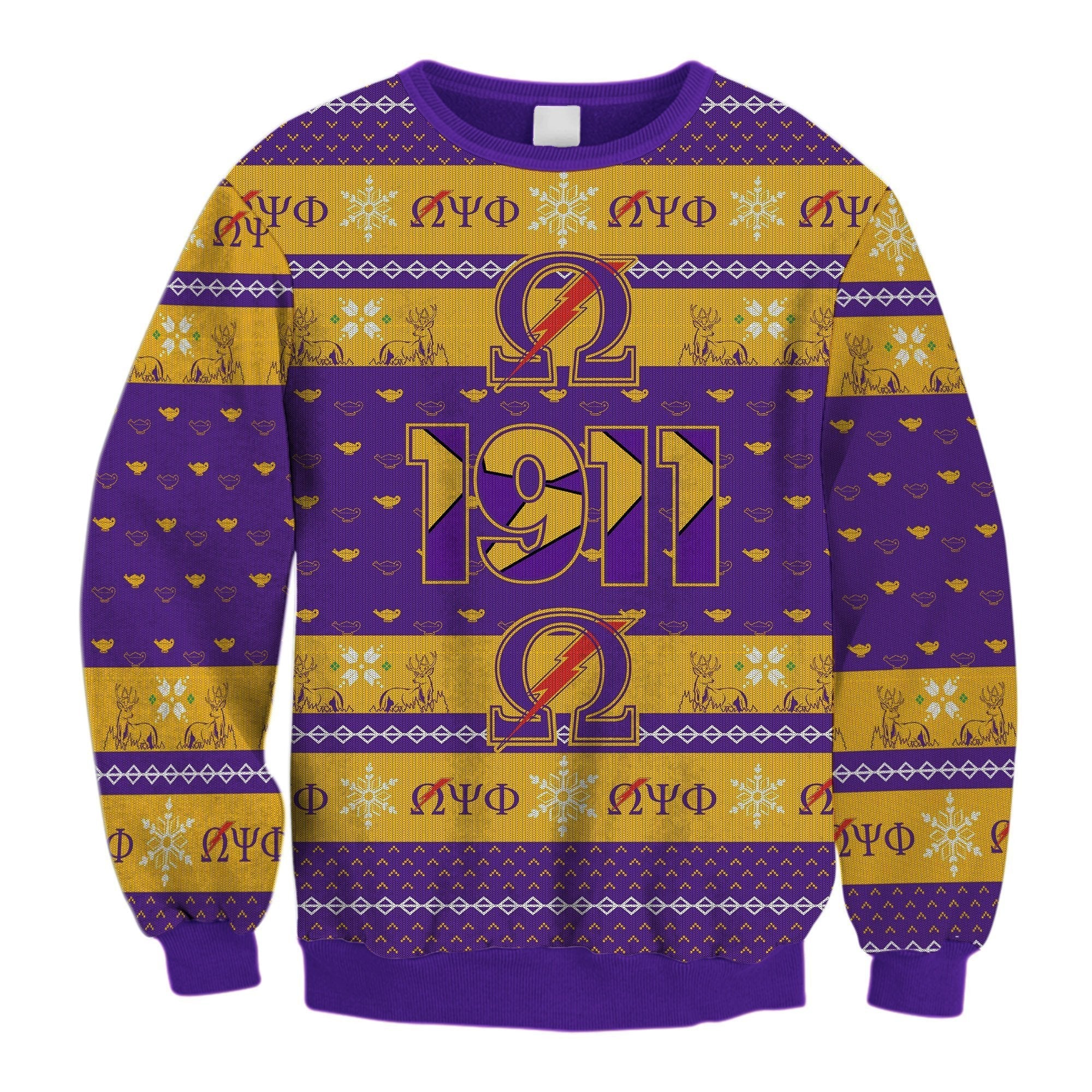 Fraternity Sweatshirt – Lux Omega Psi Phi Thunder Christmas Crewneck Sweatshirt