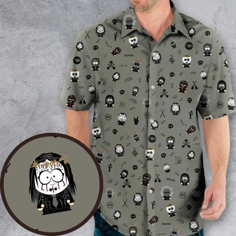 Southpark And Rock Band Crossover Hawaiian Shirt