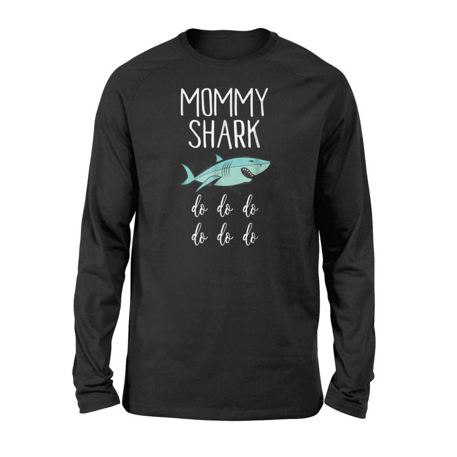 Cute Mommy Shark Pregnancy Announcement Doo Doo Doo Long Sleeve T-Shirt