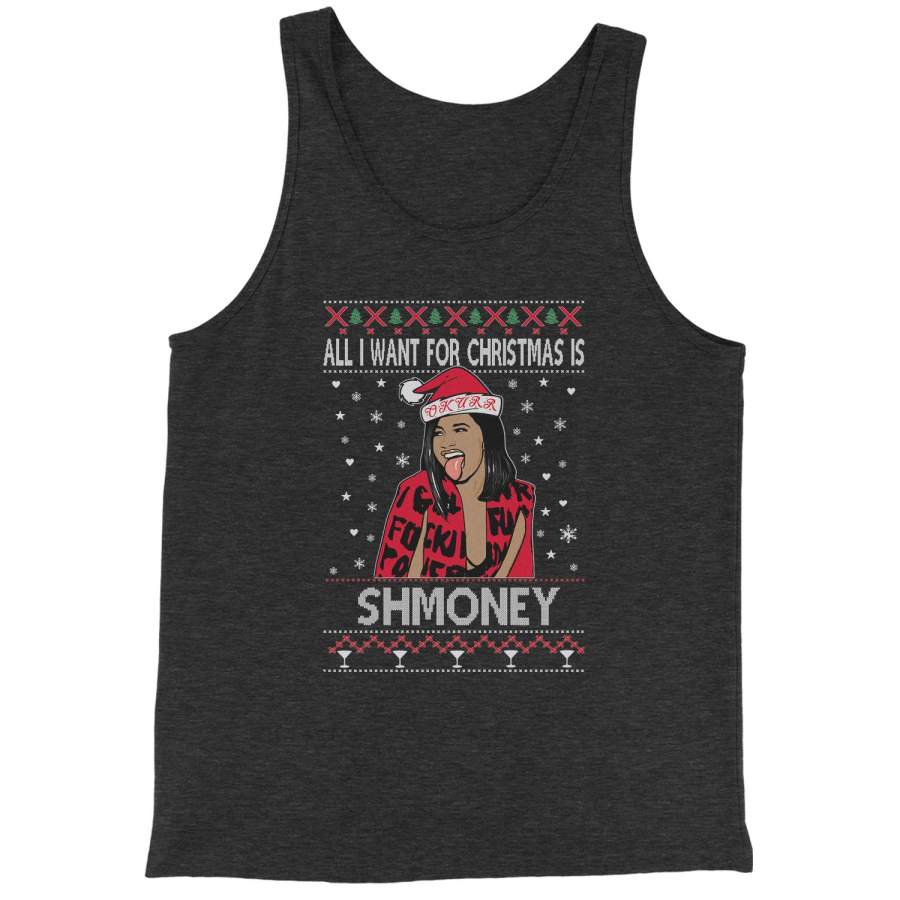 All I Want For Christmas Is Shmoney Ugly Christmas Jersey Tank Top for Men