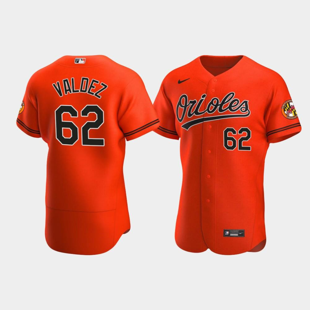 Cesar Valdez 62 Baltimore Orioles Orange Alternate Jersey