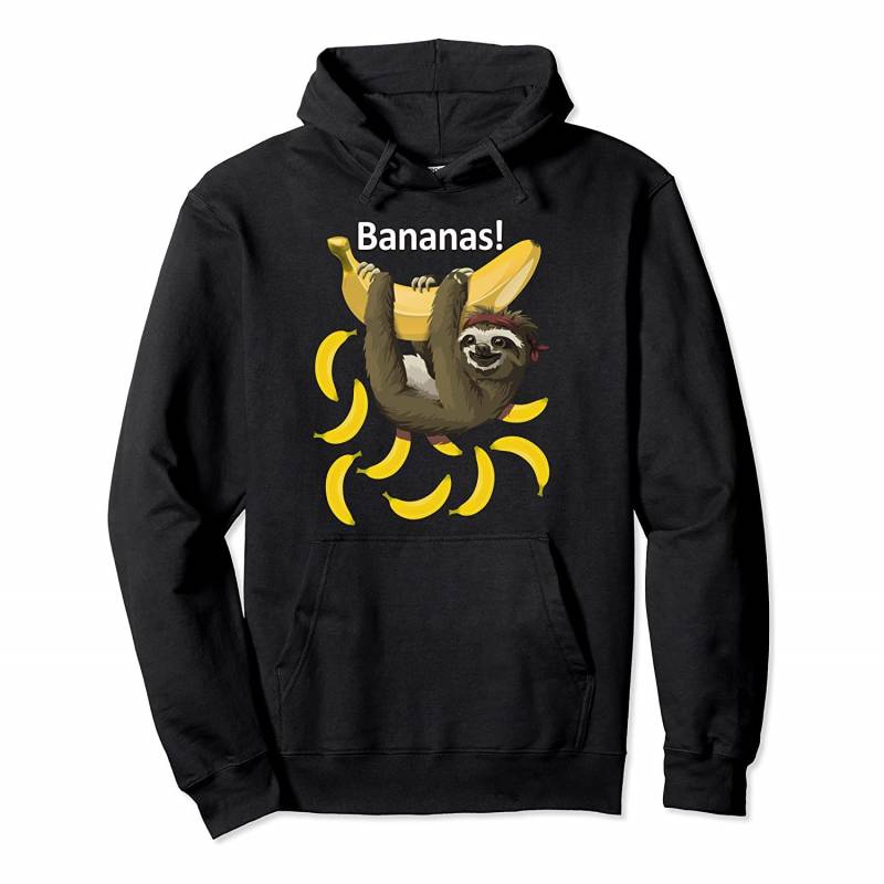 Sloth Bananas Cute Lazy Spirit Animal On A Banana Funny Gift Pullover Hoodie