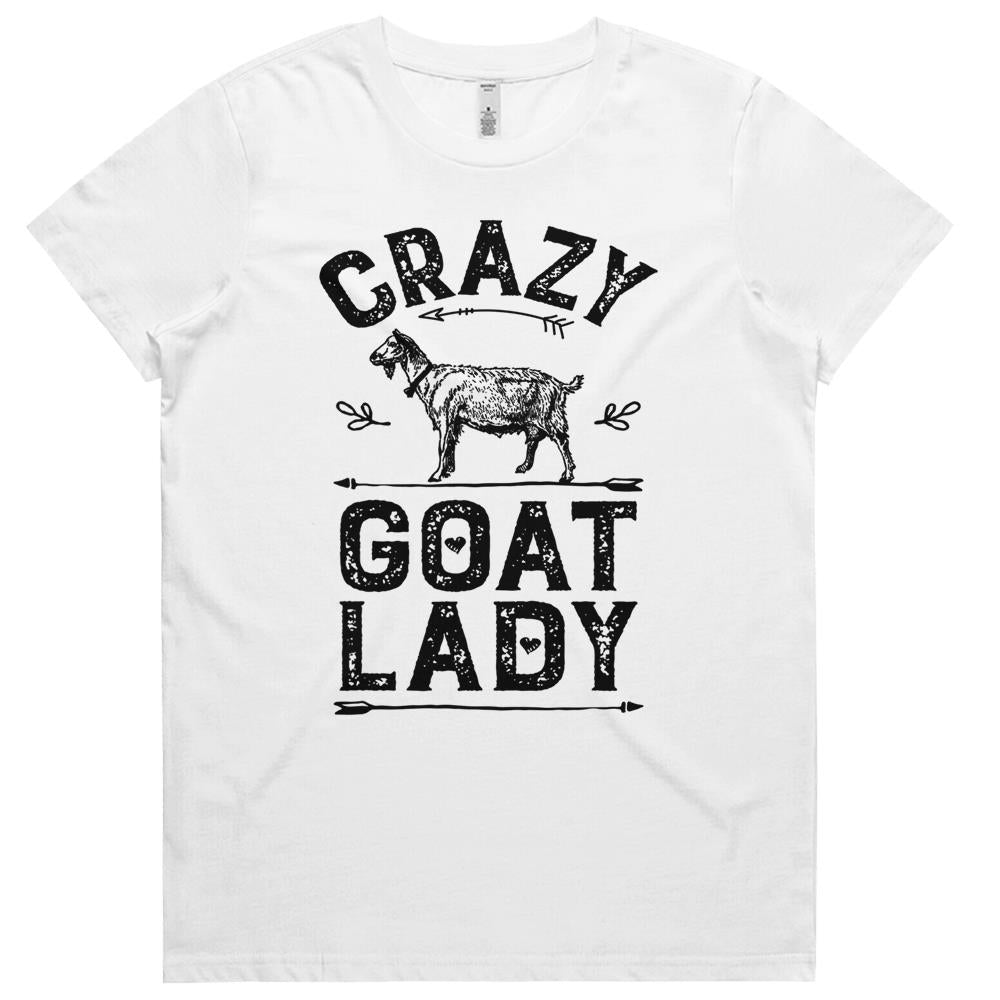 Crazy Goat Lady T Shirt Funny Goats Lovers Farm Farmer Gifts Womens Tshirts