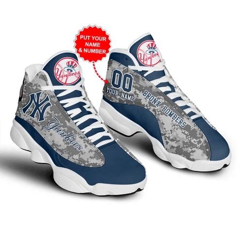 Digital Camo New York Yankees Personalized Air Jordan 13 Printing Shoes Sneaker