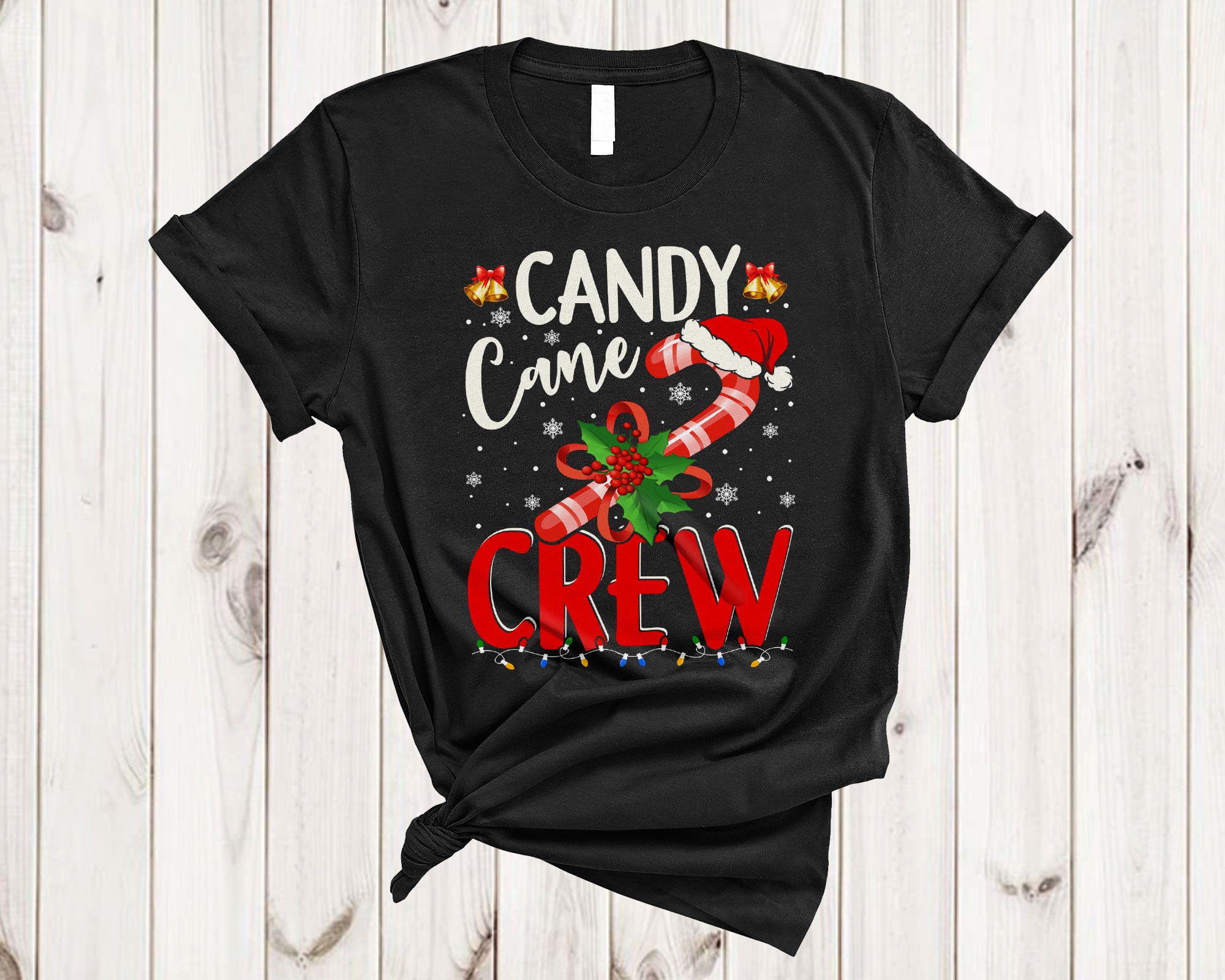 Candy Cane Crew Funny Christmas Santa Candy Testing Squad Matching Family Group T-Shirt