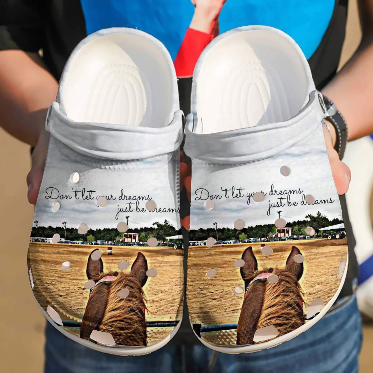 Barrel Racing Personalized Clog, Custom Name, Text Let Dreams Come True, Fashion Style For Women, Men, Kid, Print 3D