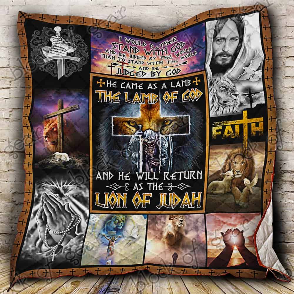 The Lion Of Judah  The Lamb Of God  Quilt Blanket