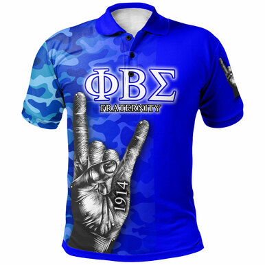 Phi Beta Sigma Polo Shirt – Custom Fraternity Hand Gesture Camouflage Patterns Polo Shirt