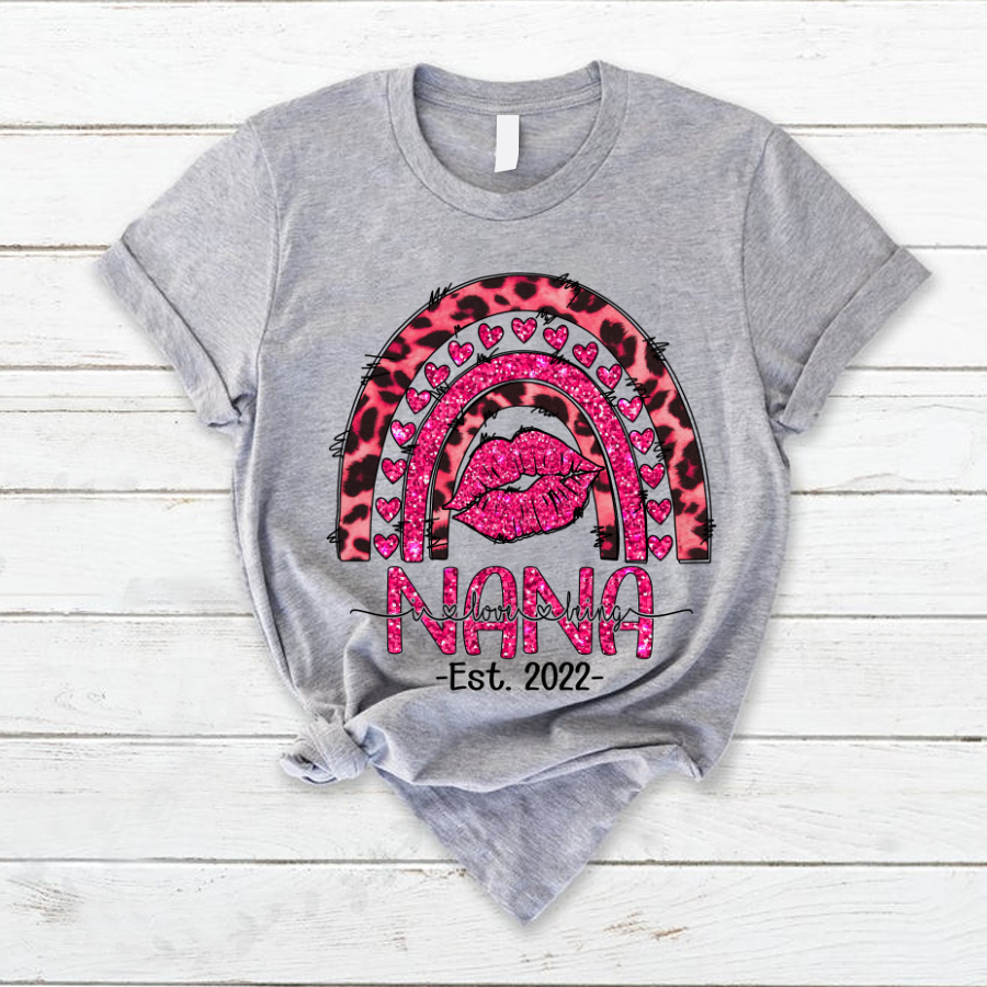 I Love Being A Grandma Rainbow Lips T-Shirt